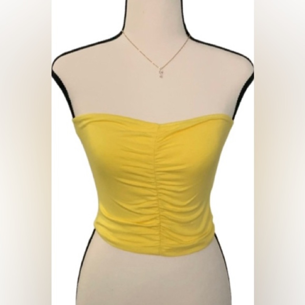 Yellow Ruched Tube top